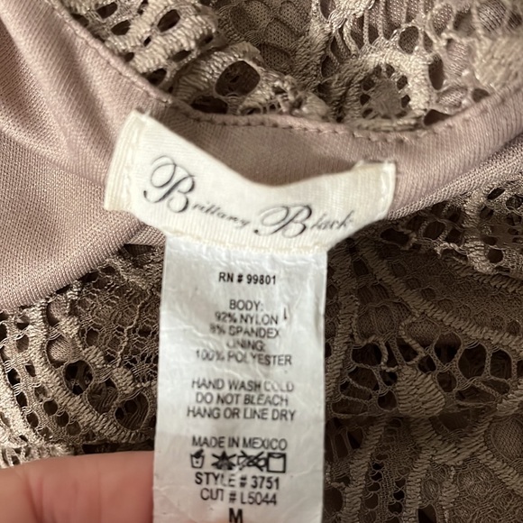 Brittany Black Nude Lace Batwing Sleeve Blouse - Picture 8 of 8